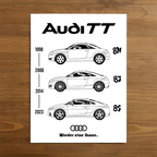 Audi TT car poster – minimalist automotive art print 30x40cm