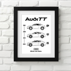 Audi TT car poster – minimalist automotive art print 30x40cm