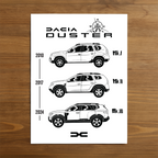 Dacia Duster car poster – minimalist automotive art print 30x40cm