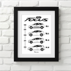 Ford Focus car poster generation – minimalist automotive art print 30x40cm