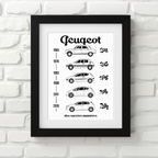 Peugeot 200' car poster generation – minimalist automotive art print 30x40cm