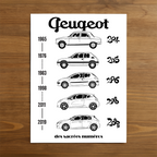 Peugeot 200' car poster generation – minimalist automotive art print 30x40cm