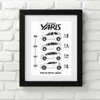 Toyota Yaris car poster generation – minimalist automotive art print 