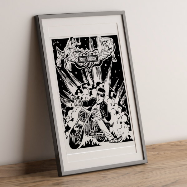 Affiche Dessin Décoration Harley Davidson Fat Boy Terminator