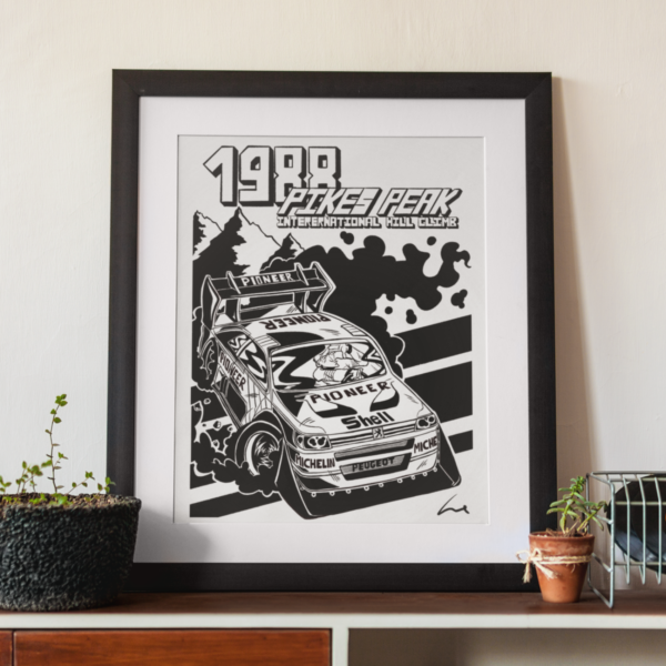 Affiche encadré Peugeot 405 T16 Pikes Peak