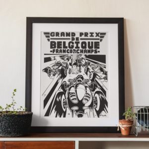 Affiche Dessin Grand Prix de belgique