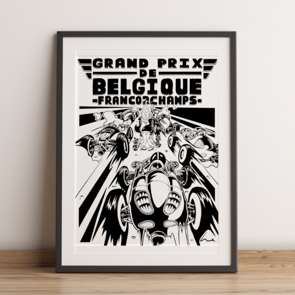 Affiche Dessin Grand Prix de belgique