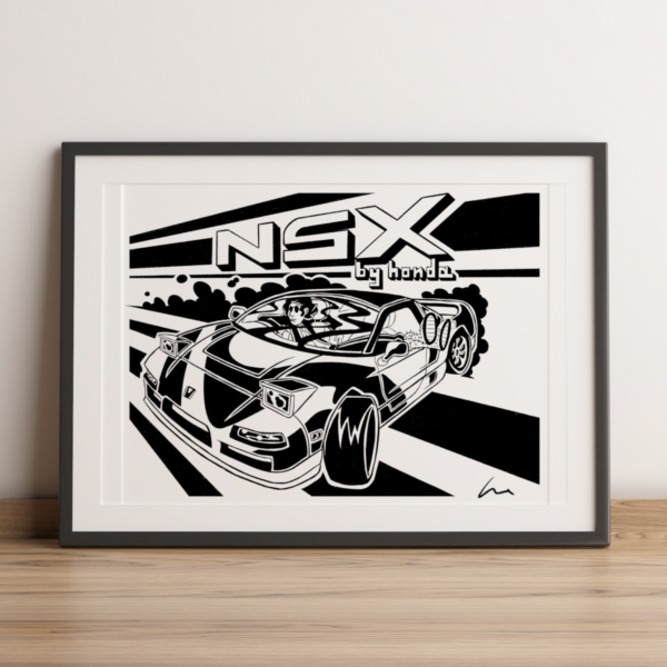 Affiche Dessin Honda NSX & Ayrton Senna