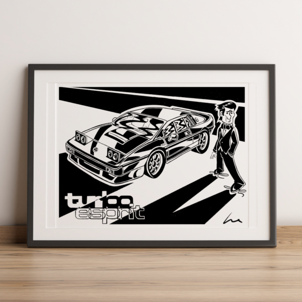 Affiche Dessin Lotus Esprit Turbo Encadré