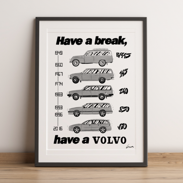 Affiche Volvo Break Génération Volvo Modèle