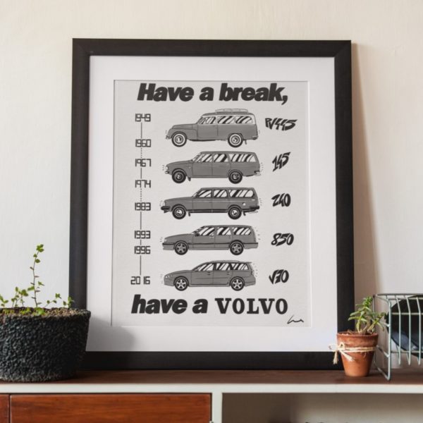 Affiche Volvo Break Génération Volvo Modèle