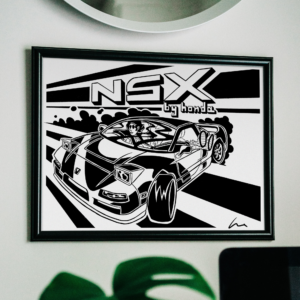 Affiche Dessin Honda NSX & Ayrton Senna